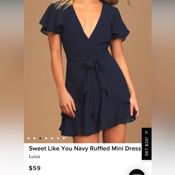 Lulus navy ruffle dress - Picture 5 of 5